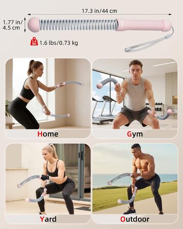 Битва-канат Abahub з утяжеленням, без мотузки, для дому: тиха домашня тренування, екіпірування для фітнесу, HIIT та аеробні вправи, 2 шт., рожевий
