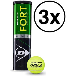 Тенісні м'ячі Dunlop Fort All Court, 3 банки по 4 м'ячі