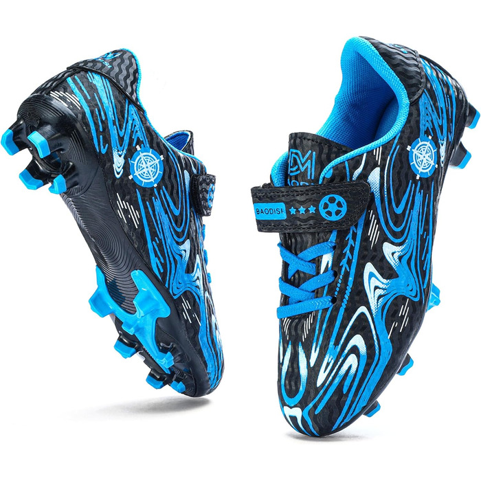 Дитячі футбольні бутси для хлопчиків та дівчаток. Зручні футбольні бутси для гри в залі та на вулиці. Професійні футбольні шиповані бутси для тренувань (38 EU, Синій)