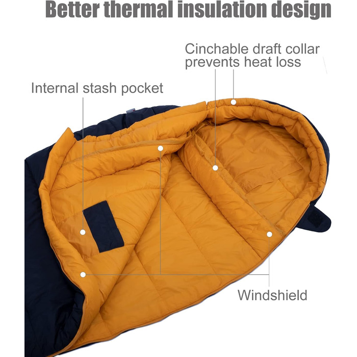 Спальний мішок iClimb 3M Thinsulate L (Чорний) - Ультралегкий, компактний, теплий, для кемпінгу, туризму та подорожей