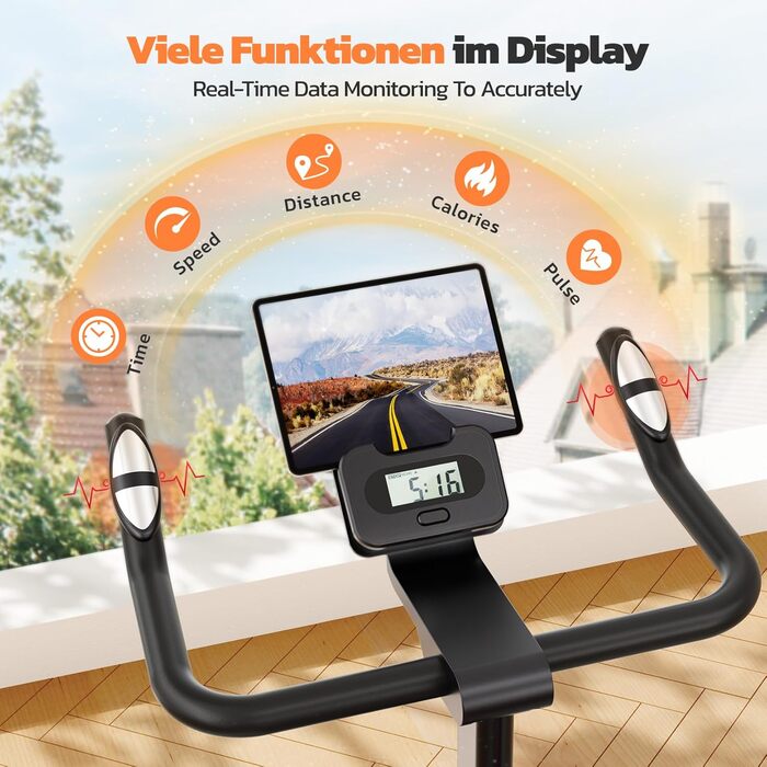 Велотренажер Dripex: стабільний, комфортний, з тримачем для планшету, до 150 кг, для дому