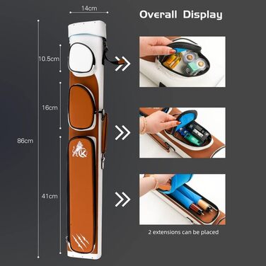 Чохол для більярдних куль KONLLEN, ручної роботи, 6 відділень, 2 кийки, 4 аксесуари, 6 кольорів, коричневий