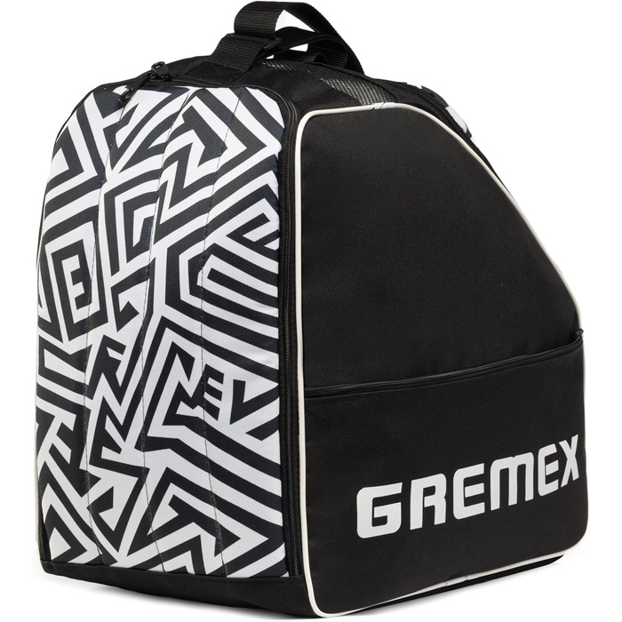 Чохол для лижних черевиків з відділенням для шолома - Водонепроникний рюкзак для лижних черевиків та шолома. Міцний завдяки титановим швам. Зручний для транспортування, подорожей та захисту спорядження. Чорний + Білий