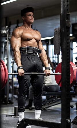 Шкіряний пояс для пауерліфтингу FITGRIFF, бодібілдинг, силові тренування, чорний, розмір M, для чоловіків і жінок