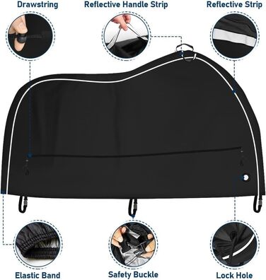 Водонепроникна захисна накидка для мотоцикла Motorrad, 210D, UV-захист, зимова, 245 x 105 x 125 см