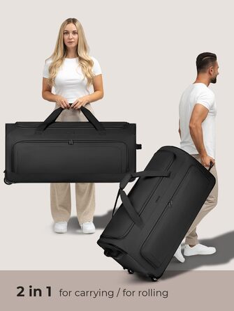Велика дорожня сумка на колесах XXL 91 см, 128 л для чоловіків і жінок, Duffle Essentials