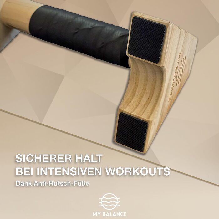 Дерев'яні бруси для віджимань My Balance Premium з Grip-Tape – паралетси для кросфіту та калістеніки, міцні та безпечні для суглобів