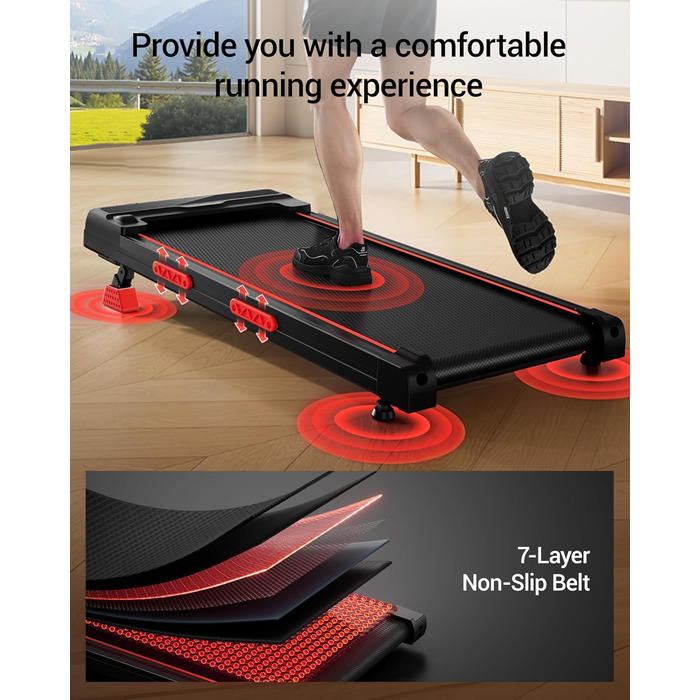 Walking Pad з нахилом 15% та швидкістю 10 км/год: компактний біговий тренажер для дому та офісу, LED-дисплей, пульт дистанційного керування, 2.5PS, максимальне навантаження 136 кг, тиха робота