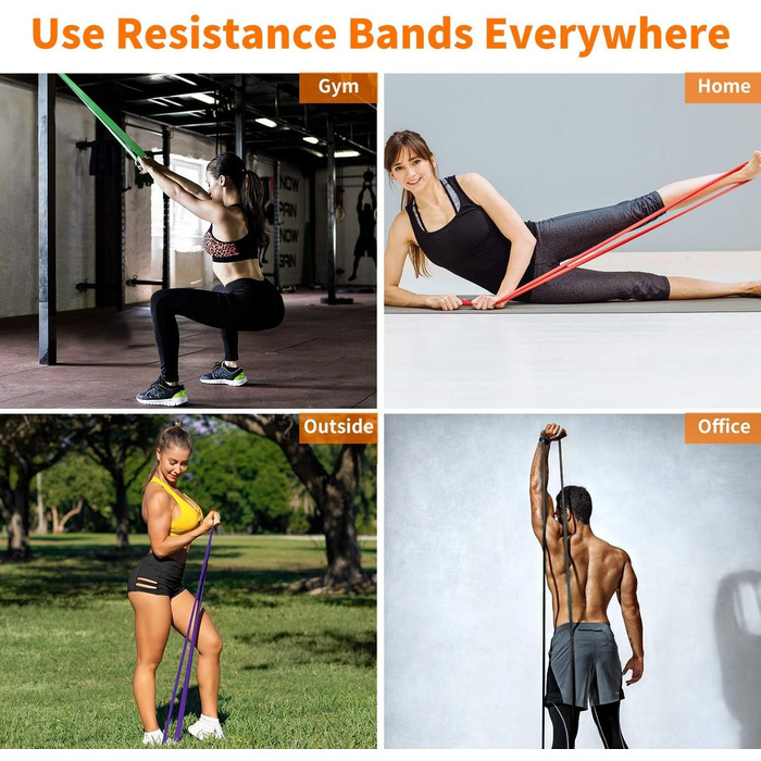 Набір еластичних стрічок для фітнесу та йоги: резинки для силових тренувань, фітнес-гумки для занять у залі та вдома
