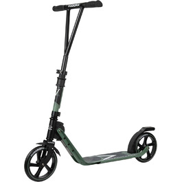 Дитячий та підлітковий самокат HUDORA BigWheel Generation V 205, оливковий, легкий складаний самокат із великими колесами та підвищеною плавністю ходу