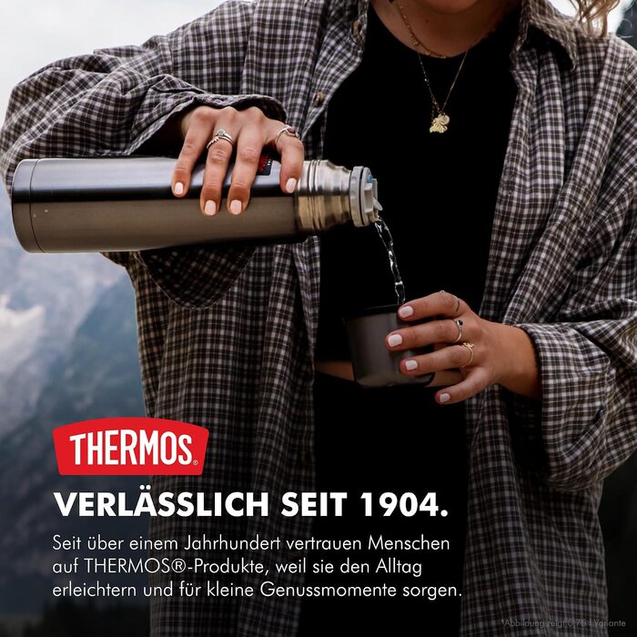 Термос Thermos Light & Compact для напоїв, 1.0 л, сірий (Stone Grey), сталь
