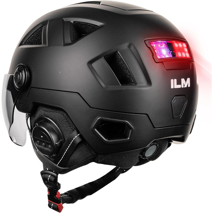Розумний велосипедний шолом ILM з LED-підсвіткою, візором та сенсором гальмування для жінок і чоловіків