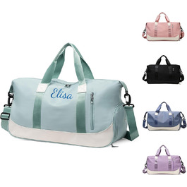 Персоналізована спортивна сумка для залу та подорожей з відділеннями для взуття та мокрих речей, жіноча сумка-дафл 35 л (Зелена)