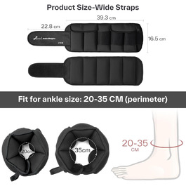 Набір манжет для ніг з регульованою вагою Sportneer 0.9-4.5 кг (на ногу) / 1.8-9 кг (на пару), армійного кольору (чорний)