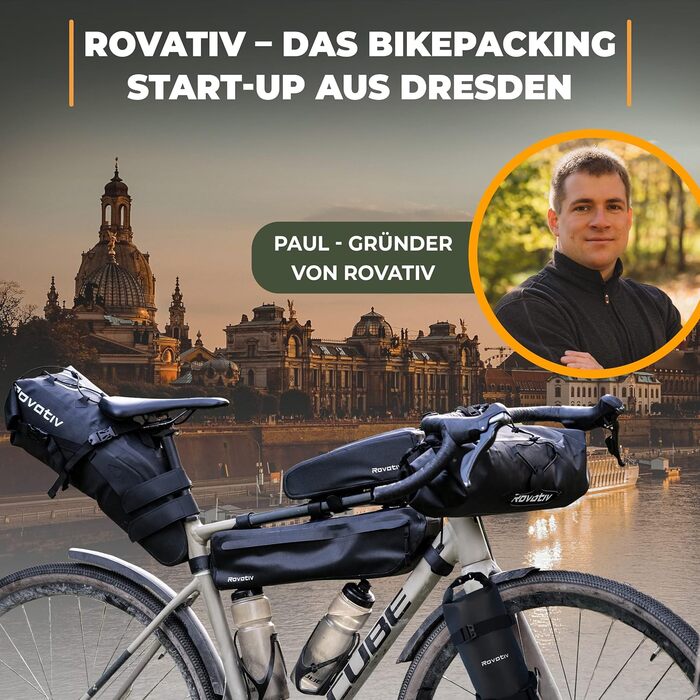 Сумка для керма Rovativ Bikepacking Snack-Pack 1,4 л з додатковою кишенею для їжі, для гравійного, шосейного велосипеда та MTB