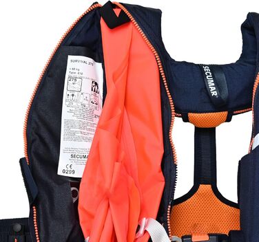 Автоматичний рятувальний жилет Secumar Survival 275 Harness, темно-синій/помаранчевий