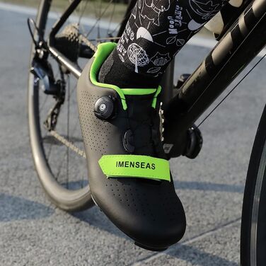 Велосипедні кросівки для їзди по пересіченій місцевості та шосе, сумісні з SPD/SPD-SL, для чоловіків та жінок (45 EU, чорний/зелений)