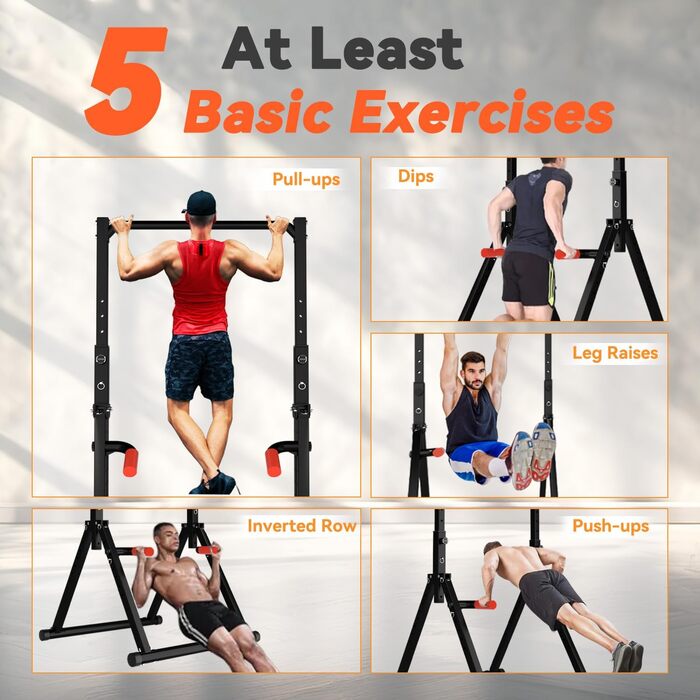 Спортивний турнік Klimmzugstange Freistehend Power Tower – багатофункціональний тренажер для дому, силові тренування, чорний