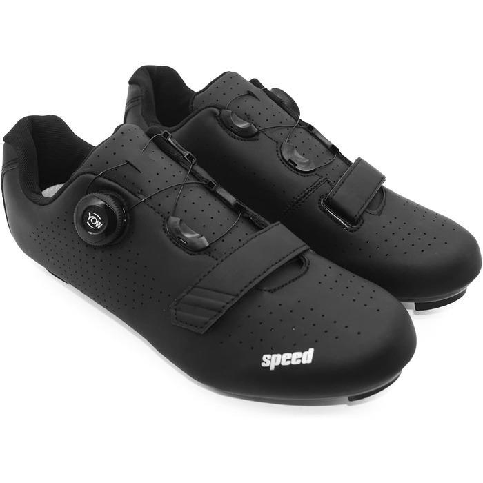 Велотуфлі для їзди на велосипеді: шосейні, MTB, крос-кантрі. Сумісні з SPD/SPD-SL. Чоловічі та жіночі, чорного кольору, розмір 43 EU
