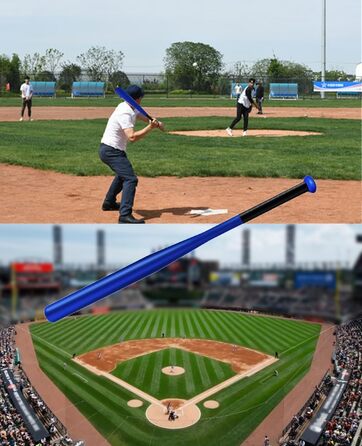 Бейсбольна біта сталева 25 дюймів (Stahl) з чохлом, синя
