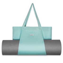 Сумка для йоги Yogatasche жіноча з відділенням для мокрого одягу, тримачем для пляшки та повним застібкою-блискавкою, килимок легко виймається, для пілатесу, подорожей, тренувань, офісу (М'ятний)