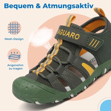 Сандалі дитячі SAGUARO закриті трекінгові для хлопчиків, літні, для активного відпочинку, зелені, розмір 36 EU