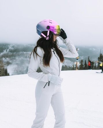 Шолом Outdooraster для сноуборду та лиж з маскою, захисний EPS, 14 вентиляційних отворів, для чоловіків, жінок та підлітків (рожево-фіолетовий градієнт, L)