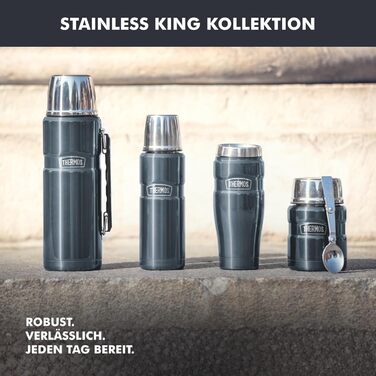 Термос нержавіючий Thermos Stainless King 0.47л червоний для кави та чаю. Зберігає тепло 7 год, холод 18 год. Без BPA