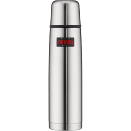 Термос Thermos Light & Compact 1 л, нержавіюча сталь, ізольована пляшка з чашкою, червоний, тримає тепло 12 годин / холод 24 години, герметичний, без BPA, підходить для миття в посудомийці