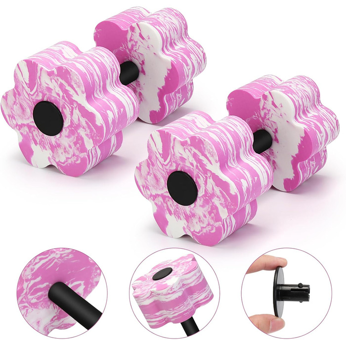 Набір аква-гантелей для плавання, 2 шт. - зелений (рожевий) | Аквафітнес, гідробінго, тренування у басейні