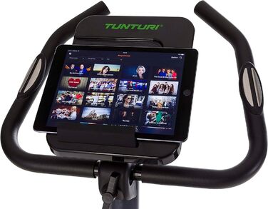 Велотренажер Tunturi Cardio Fit E30 з магнітною системою, LCD-дисплеєм, датчиками пульсу та тримачем для планшета, домашній ергометр для фітнесу