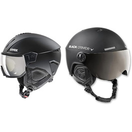 Сноубордичний та лижний шолом uvex Instinct Visor з візором, регульований, чорний матовий, 56-58 см, для жінок і чоловіків