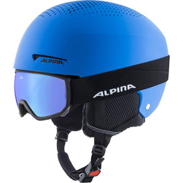 ALPINA ZUPO SET (SCARABEO JR) – дитячий комплект: лижний шолом і маска, синій матовий, розмір 51-55 см, безпечний і міцний