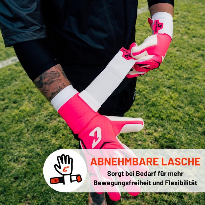 Воротарські рукавички CATCH&KEEP Profi для дорослих - максимальне зчеплення - преміум модель - футбольні воротарські рукавички з технологією Octopus Grip ViVor Crazy Orange 12