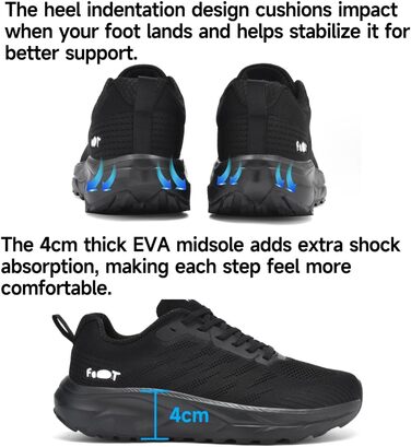 Кросівки для бігу широкі чоловічі та жіночі, зручні, дихаючі, спортивні, розміри 37-47 (37 EU, чорний)
