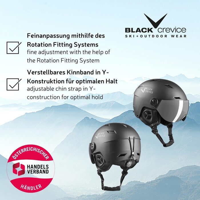 Гірськолижний шолом Black Crevice з візором Kirchberg, унісекс, дихаючий, з вентиляцією, регульований розмір S (51-53 см), колір gun metal