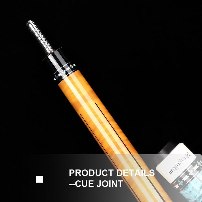 MangoRun Більярдний кий з карбону 12.5 мм, з чохлом, подовження, Orange