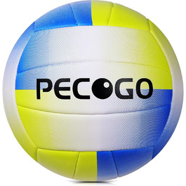 Волейбольний м'яч PECOGO розмір 5 з PU шкіри, м'який, для залу та вулиці, тренування та гра, для початківців, підлітків та дорослих