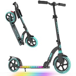 Самокат BELEEV Roller Kinder 6 років, 230мм, LED підсвітка, ABEC-7, регульована висота, ремінь, алюмінієвий, для міста, підлітковий