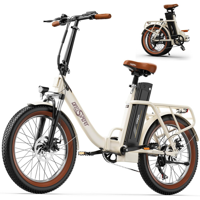 Електровелосипед OT16-2 для дорослих, складаний 20 дюймів, міський e-bike для ком'ютингу з Bluetooth, 3 режими, мотор 250W, знімний акумулятор 48V 17Ah