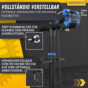 Підставка для збирання велосипедів Tarpofix® до 30 кг | Професійна підставка для ремонту велосипедів та електровелосипедів | Міцна підставка для велосипедів E-Bike | Підставка для ремонту велосипедів, блакитна