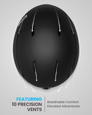 Шолом OutdoorMaster для гірськолижного спорту та сноубордингу з маскою - чорний мат, розмір M (56-58 см)