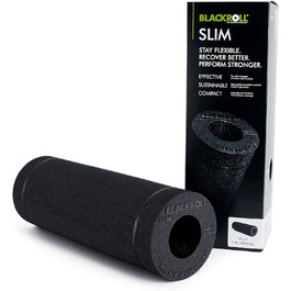 BLACKROLL SLIM фасціальний ролер 30x10 см, масажний ролик для спини та ніг, середня жорсткість, для подорожей, Німеччина, чорний