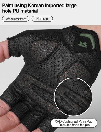 Велосипедні рукавички Lameda: тонкі, літні, напівпальцеві, дихаючі, еластичні, прохолодні, неслизькі, для шосе та MTB, чоловічі та жіночі, зелені