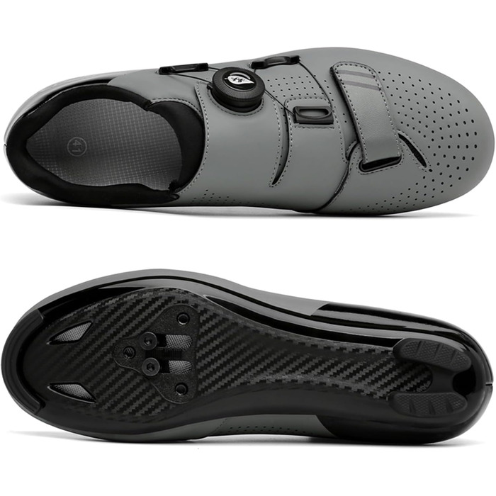 NGARY Велосипедні шкарпетки для чоловіків та жінок, для шосейних велосипедів, сумісні з Peloton, Look SPD SPD-SL Delta, білі (41 EU, Gray Grau)