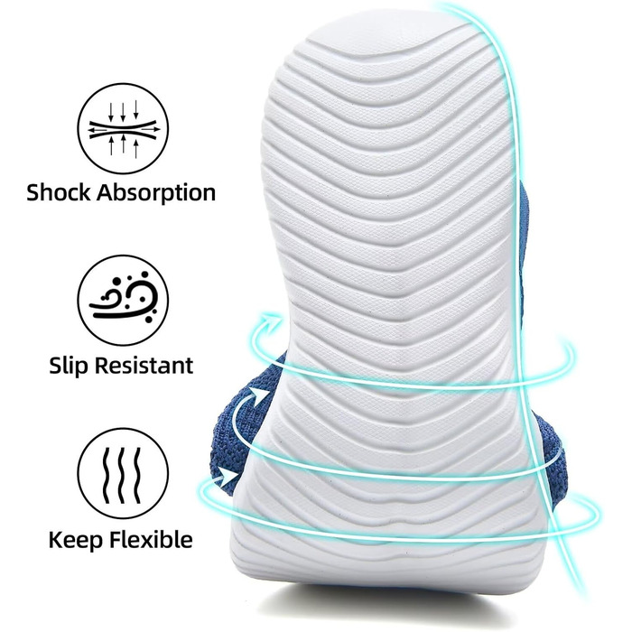 Жіночі кросівки для ходьби та тенісу TIOSEBON, дихаючі, легкі, зручні, блакитні (36 EU)