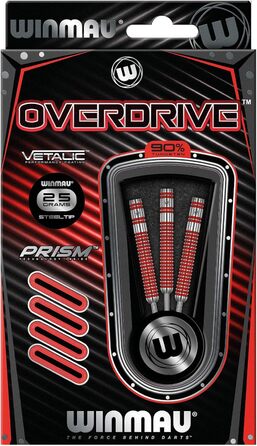 Дротики WINMAU Overdrive з вольфраму Steeltip з призматичними крилами та шафтами