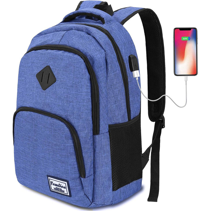 Рюкзак для ноутбука YAMTION 35L з USB, водонепроникний, для чоловіків і жінок, шкільний