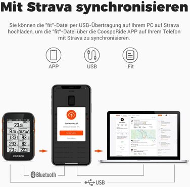 Велокомп'ютер COOSPO BC200 з GPS, Bluetooth 5.0, ANT+, бездротовий, з LCD-екраном 2.4'', автоматичним підсвічуванням, водонепроникний IP67, велоспідометр і одометр для велосипеда