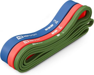 Набір еластичних стрічок Hop-Sport 2-29 кг, для силових тренувань та фітнесу, з дверним кріпленням